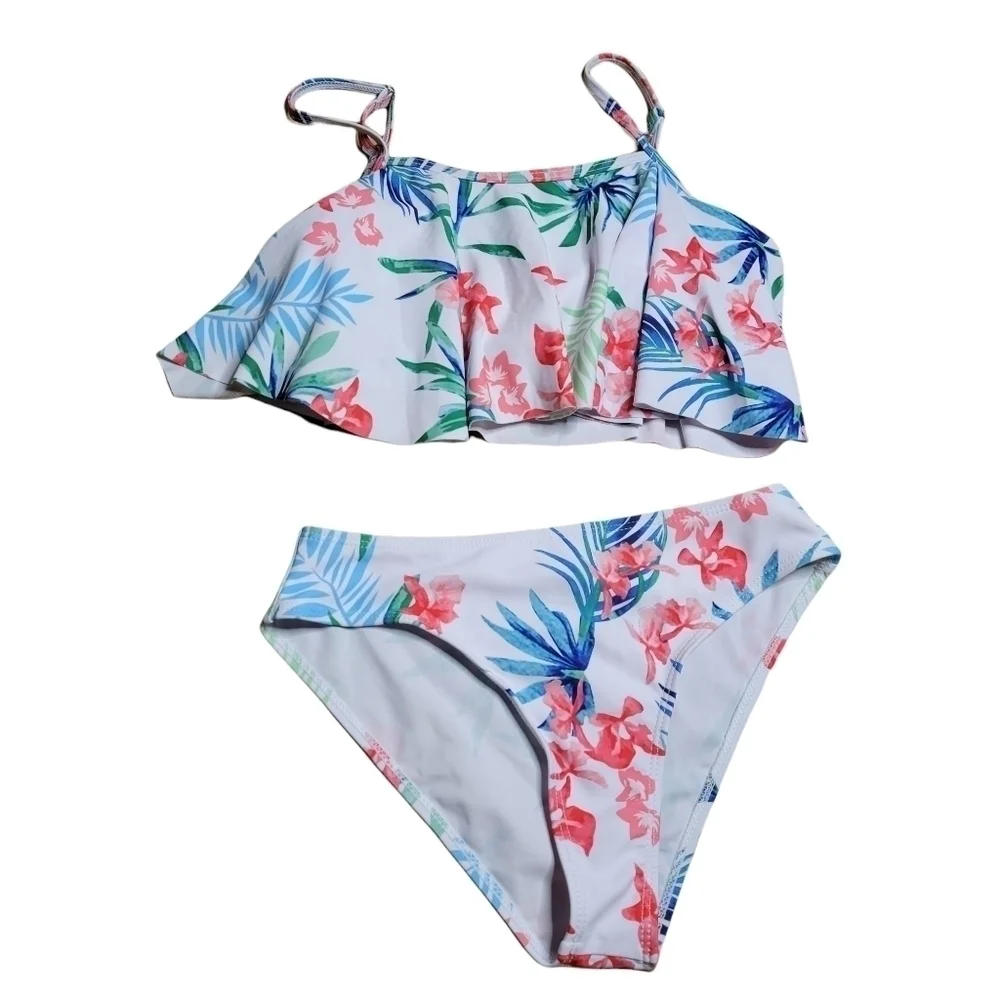 Ashiner Girl's Flounce Two Piece Bikini Swimsuit
